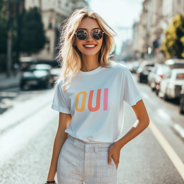 OUI Pastel Colours Print Ladies T-Shirt - Image 3